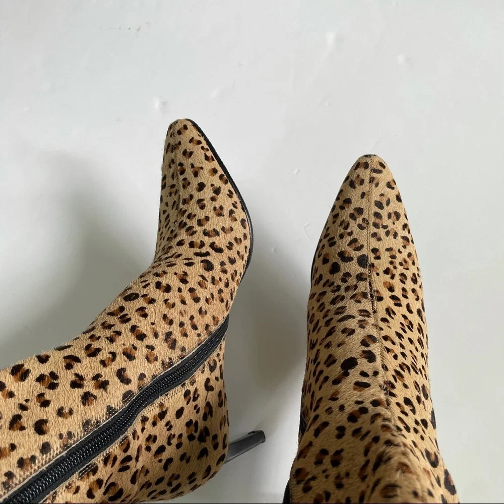 Bernardo Calf Hair Leopard Print Stiletto Boots - Picture 4 of 15